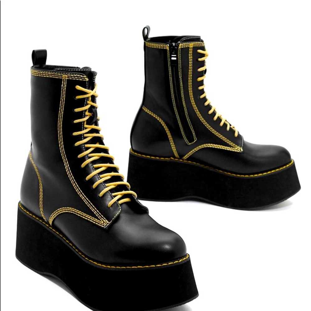 Platform Biker Boots:Never Worn